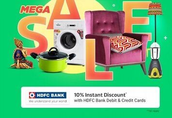 Amazon Mega Sale – 40% – 80% off on Home & Kitchen Products + Extra 10% Off with HDFC Credit / Debit Card