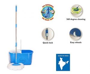 Gala e-Quick Spin Mop with Easy Wheels and Bucket with Free Refill
