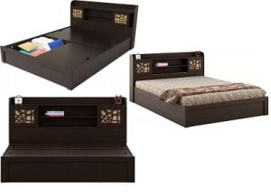 Spacewood Mayflower Engineered Wood Queen Bed With Storage  (Finish Color – Melamine) worth Rs. 33,779 for Rs. 14,499 – Flipkart
