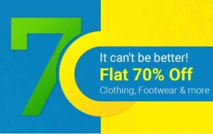 Flat 70% off on Clothing, Shoes & Fashion Accessories – Flipkart + Extra 10% off with SBI Cards