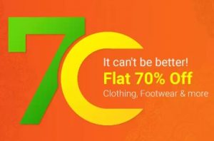 Flipkart – Flat 70% off on Clothing, Footwear & Accessories