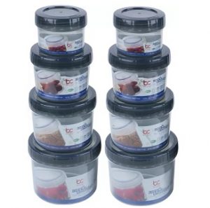 Bel Casa Lock & Store Spin Polypropylene Storage Container (Pack of 8)