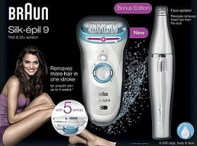 Braun Silk-Epil 9 -558 leg Wet & Dry Epilator with 5 Extras worth Rs.12495 for Rs.8319 – Amazon (Limited Period Deal)