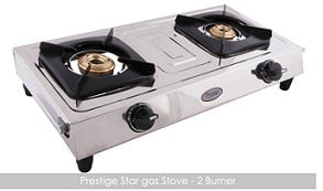 Prestige Stainless Steel 2 Burner Star Gas Stove worth Rs.2295 for Rs.1773 @ Amazon