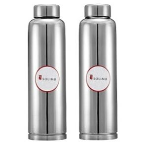 Solimo Regal Stainless Steel Fridge Bottle (900 ml x 2)