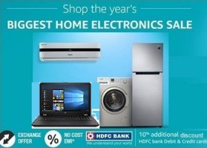 Amazon – Up to 45% Off on Laptops & Large Appliances Sale + Extra 10% Discount on HDFC Debit / Credit Card (Valid till 17th Sep’18)