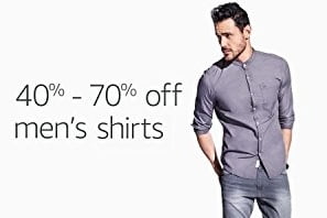 Men’s Formal & Casual Shirts – Flat 40% – 70% off – Amazon