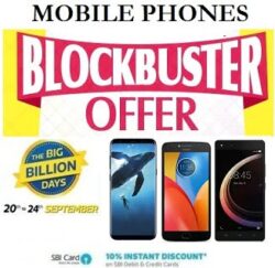 Flipkart Big Billion Days: Top / Blockbuster Offer on Mobile Phone – up to Rs.25000 off + Extra 10% off with SBI Cards