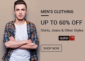 Spyker Men’s Clothing – Flat 50% to 60% Off @ Amazon