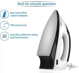Flipkart SmartBuy 1000 W Dry Iron for Rs.399 with 2 Yrs Warranty & Get Rs.80 Cashback – Flipkart
