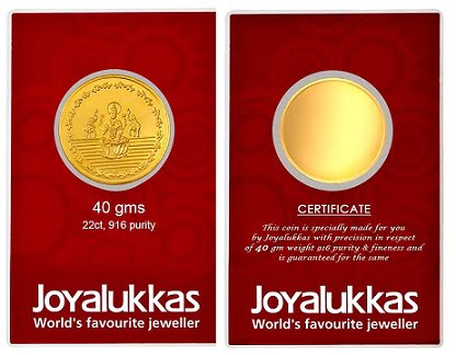 Joyalukkas 22k (916) 40 gm BIS Hallmarked Yellow Gold Precious Coin