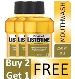 Listerine Original 250 ml (3 x 250) for Rs.329- Amazon