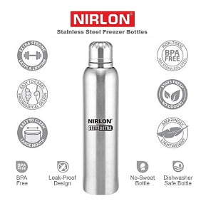Nirlon Stainless Steel Water Bottle, 1 Litre for Rs.349 – Amazon