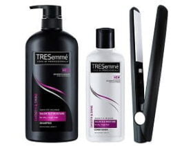 TRESemme Smooth and Shine Shampoo 580ml with Conditioner 190ml with Free Hair Straightener for Rs.568 – Amazon