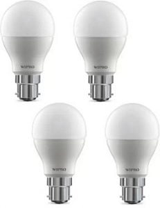 Wipro 10 W Arbitrary B22 LED Bulb  (White, Pack of 4) for Rs.392 – Flipkart