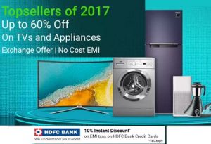 (HDFC Credit Cards Easy EMI) – Get 10% off on TV, Large & Small Home Appliances – Flipkart (30th Oct – 31st Oct)
