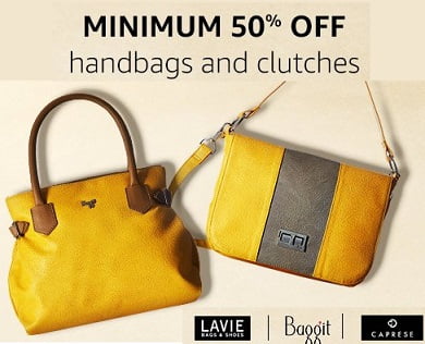 Womens Handbags & Clutches (Baggit, Lavie & more)