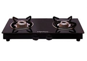 Bright Flame Kitchen Essentials 2 Burner Black Gas Stove Compact