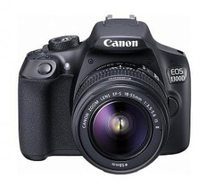 Canon EOS 1300D 18MP Digital SLR Camera with 18-55 and 55-250mm IS II Lens, 16GB Card and Carry Case for Rs.28990 – Amazon