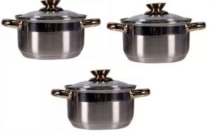 Pococina 6 pcs Induction Cookware Set (Stainless Steel, 3 - Piece)