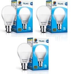 Wipro Tejas 9 W Standard B22 LED Bulb (Pack of 3)