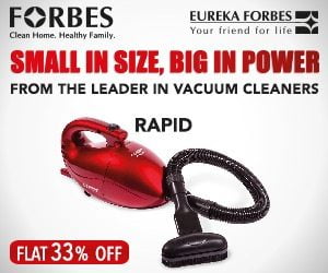 Eureka Forbes Compact Vacuum Cleaner with 700 Watts Powerful Suction & Blower worth Rs.3299 for Rs.2599 – Amazon (Limited Period Deal)