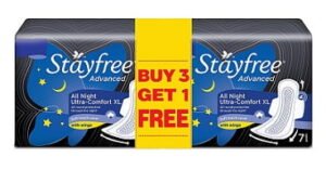 Stayfree Advanced All Night – 7s Buy 3 Get 1 Free worth Rs.360 for Rs.242 – Amazon