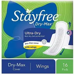 Stayfree Dry-Max Ultra-Dry Napkins with Wings - 16 Pads