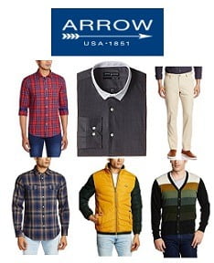 Arrow | Arrow Newyork | Arrow Sports Men’s Clothing – 50% to 70% Off  @ Amazon