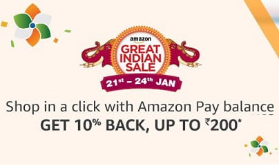 Shop with Amazon Pay Balance & Get Extra 10% Cashback as Amazon Pay Balance (Live for Amazon Prime Members)