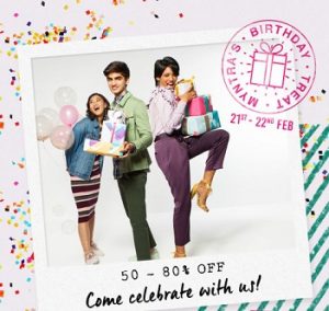 Myntra Birthday Offer: Up to 80% off + Extra 5% to 10% Discount