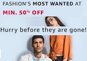 Amazon Fashion: Men’s / Women’s Clothing Minimum 50% off