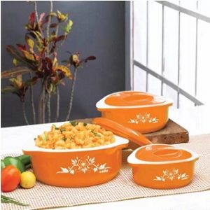 Cello Hot Meal Pack of 3 Casserole Set (500 ml, 850 ml, 1500 ml)
