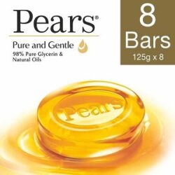 Pears Pure and Gentle Bathing Bar, 125 g Pack of 8