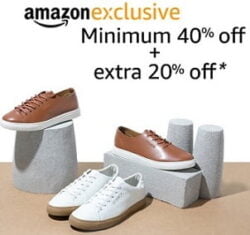 Amazon Exclusive Shoes: Minimum 40% Off + Extra 20% Off @ Amazon