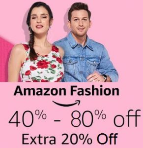 Amazon Summer Fashion Sale: 40% – 80% off + Extra 20% off + 10% Back as Amazon Pay Balance(Limited Period Offer)