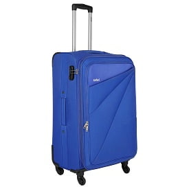 Safari Fabric 68 cms Blue Soft Side Suitcase - Flat 70% off