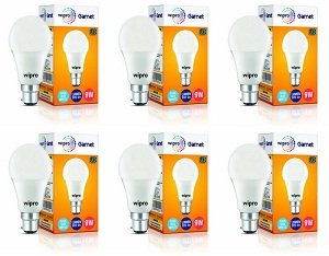 Wipro Garnet Base B22 9-Watt LED Bulb (Pack of 6) for Rs.474 – Amazon