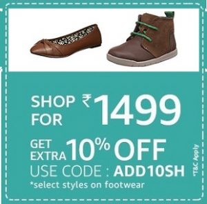 Men’s / Women’s Footwear – Flat 50% – 80% Off + Shop for Rs.1499 get Extra 10% off + 15% Off with ICICI Cards / 15% Cashback – Amazon