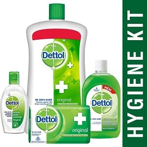 Dettol Sanitizer Original - 50 ml with Handwash Original - 900 ml, Dettol Original Soap - 125g and Multi Hygiene - 200 ml