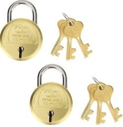 Koyo Super Nau-Tal KSNT_40 5 Levers 40mm Brass Padlock with 3 Keys (Pack of 2) worth Rs.499 for Rs.191 – Amazon