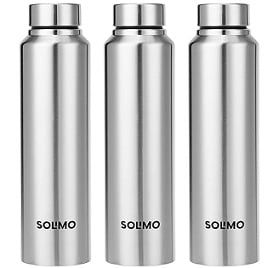 Solimo Stainless Steel Water Bottle, Set of 3, 1 L Each