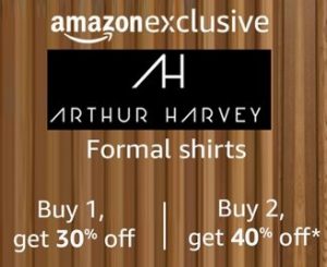 Amazon Exclusive Brand “Arthur Harvey” Men’s Formal Shirts: Buy 1 Get 30% off | Buy 2 Get 40% off