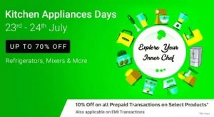 Kitchen Appliances Days: up to 70% off + 10% instant off on Pre-paid Orders @ Amazon
