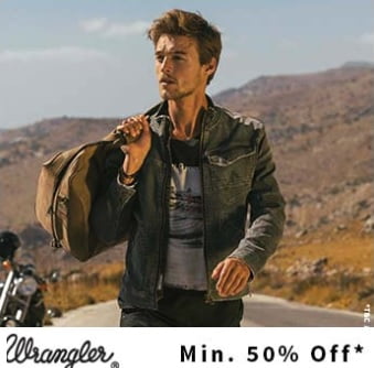 Wrangler Men’s / Women’s Clothing – Flat 50% – 70% off @ Ajio