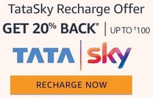 Amazon DTH Recharge Offer: Get 20% Cashback on TATA SKY DTH Recharge