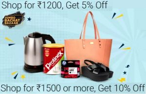 Get 5% Extra off on Rs.1200 | Get 10% Extra off om Rs.1500 & more on Fashion | Home Range @ Flipkart
