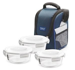 Treo by Milton Health First Round Glass Tiffin Box Set of 3