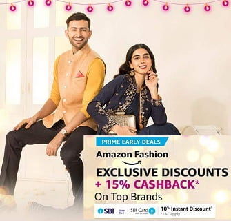 Amazon Fashion Sale FOR PRIME MEMBERS: Flat 50% - 90% Discount on Men / Women Top Brand Clothing, Shoes & Accessories