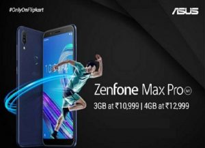 Asus Zenfone Max Pro M1 3 GB, 32 GB for Rs. 7,499 | 4 GB, 64 GB for Rs.8,499 @ Flipkart